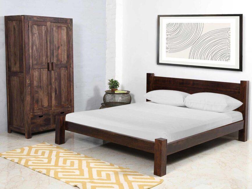 Gangaur Modern Solid Wood Bed #5 - Duraster
