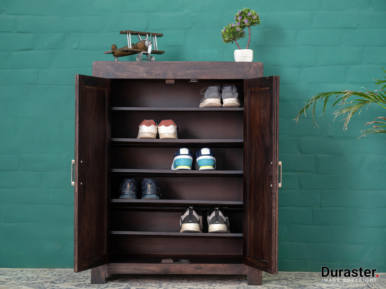 Duraster Gangaur Modern Solid Wood Shoe Rack Cabinet #2 - Image 2