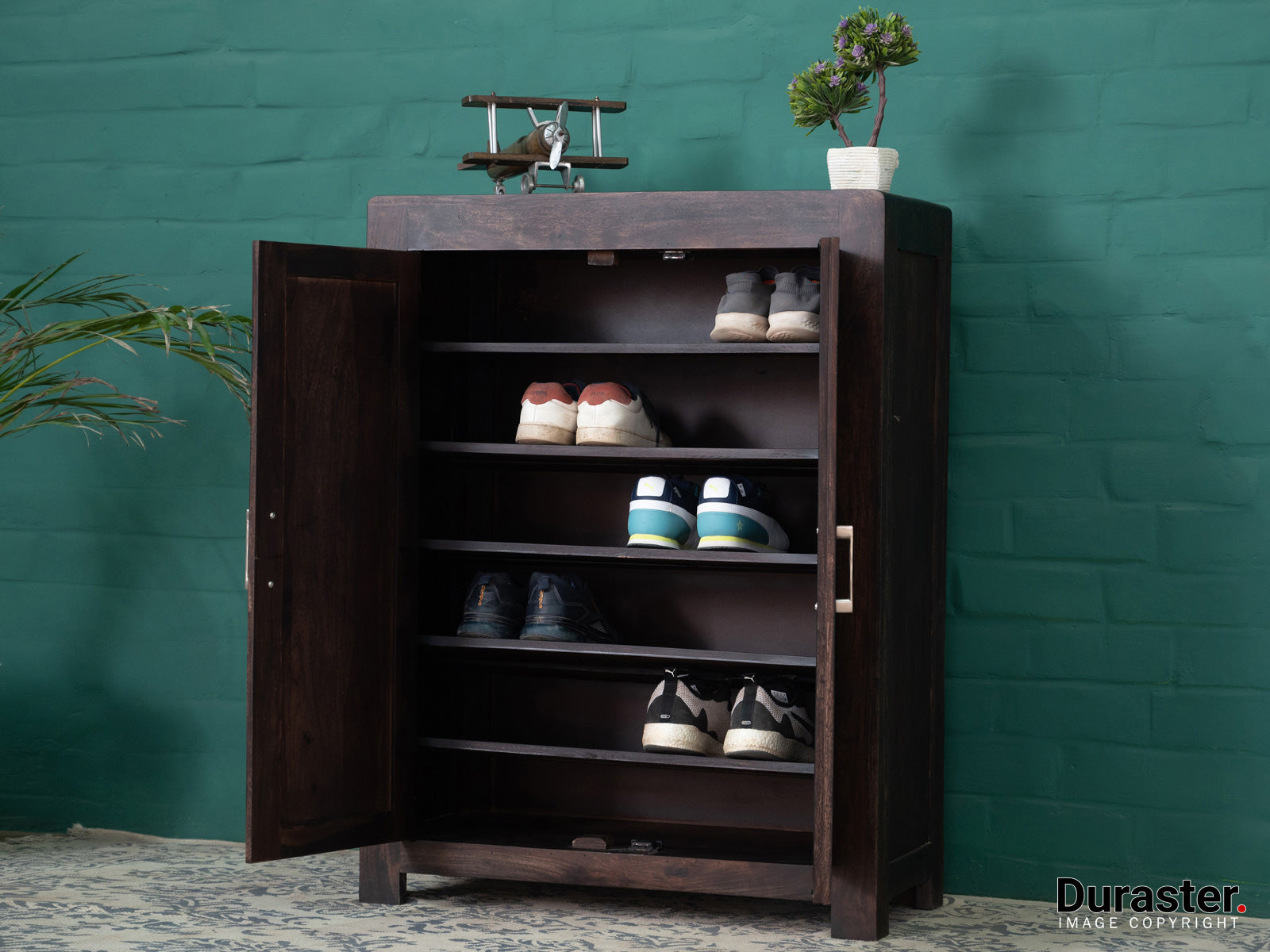 Duraster Gangaur Modern Solid Wood Shoe Rack Cabinet #2 - Image 3