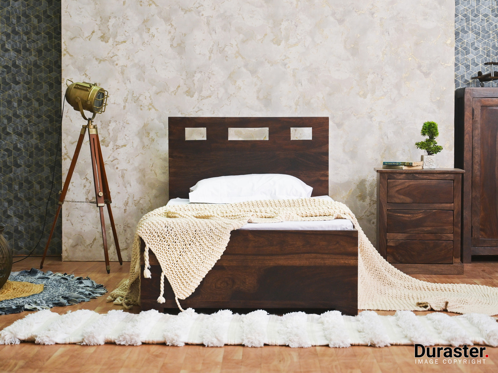 Duraster Gangaur Solid Sheesham Wood Single Bed #2 - Image 2