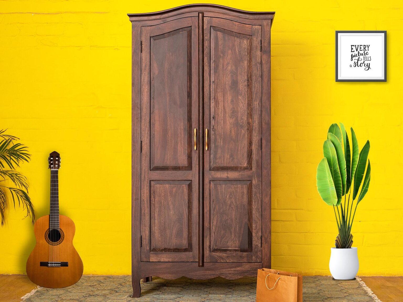 Tuscany Colonial Style Acacia Wood Wardrobe Cabinet #1 - Duraster
