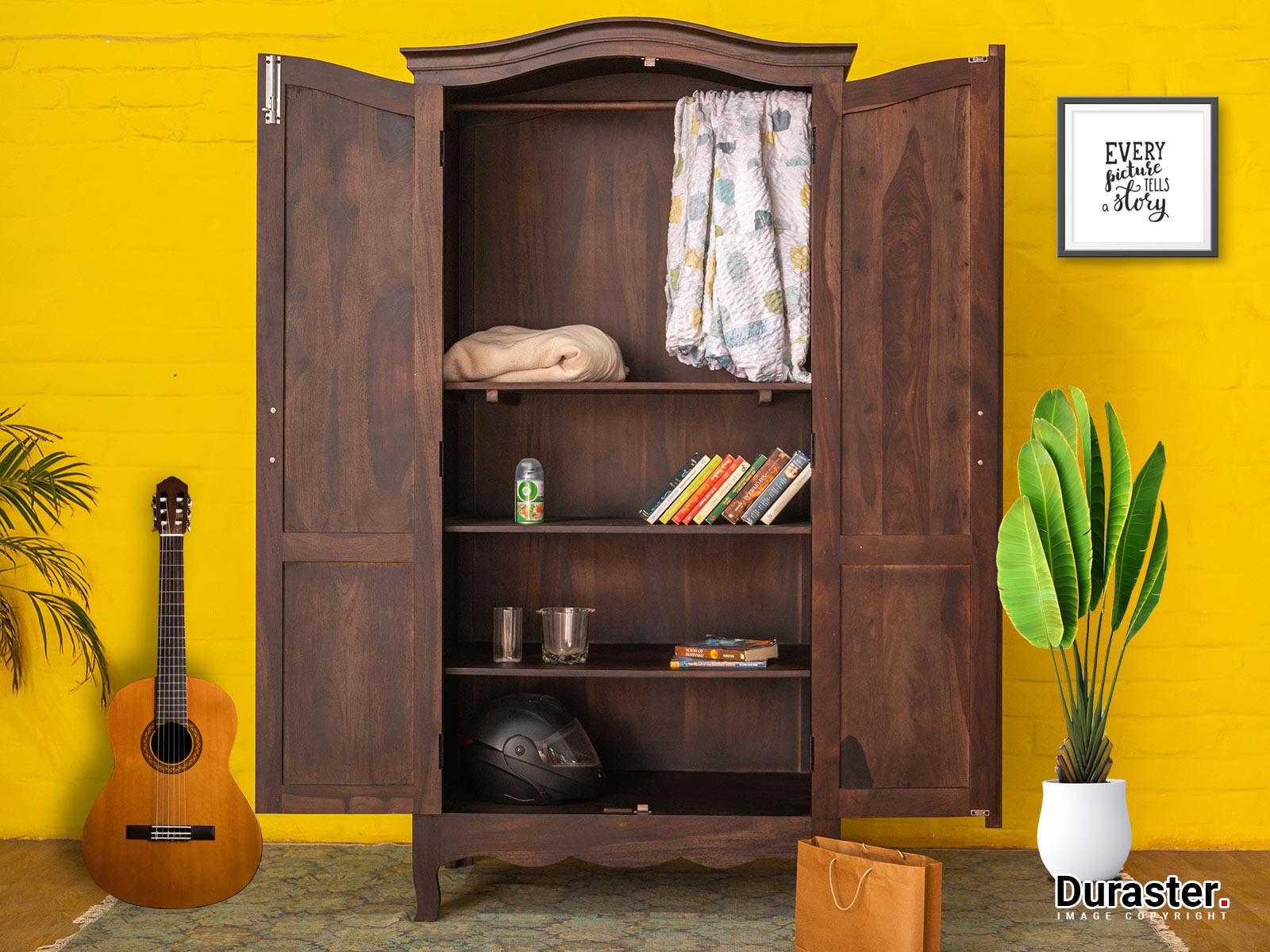 Tuscany Colonial Style Acacia Wood Wardrobe Cabinet #1 - Duraster