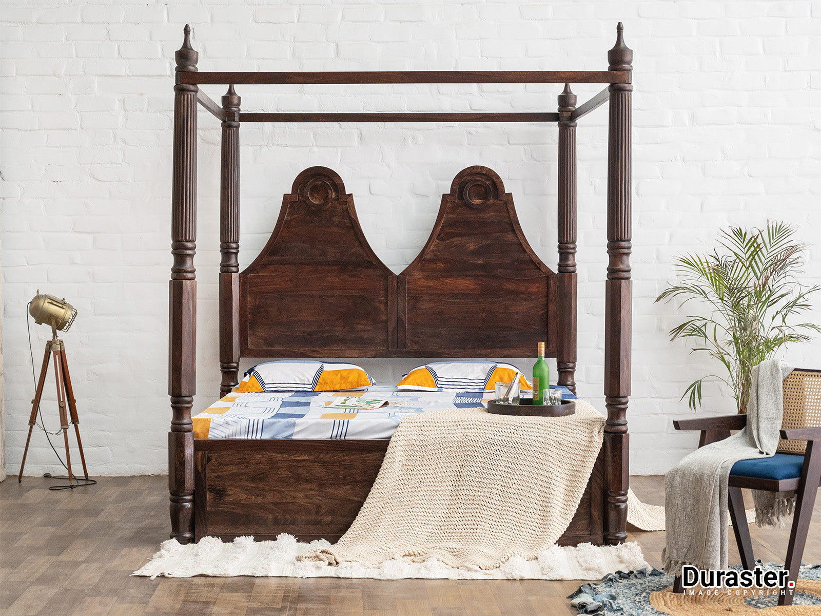Duraster Gangaur Solid Wood Four Poster Bed #6 - Image 2