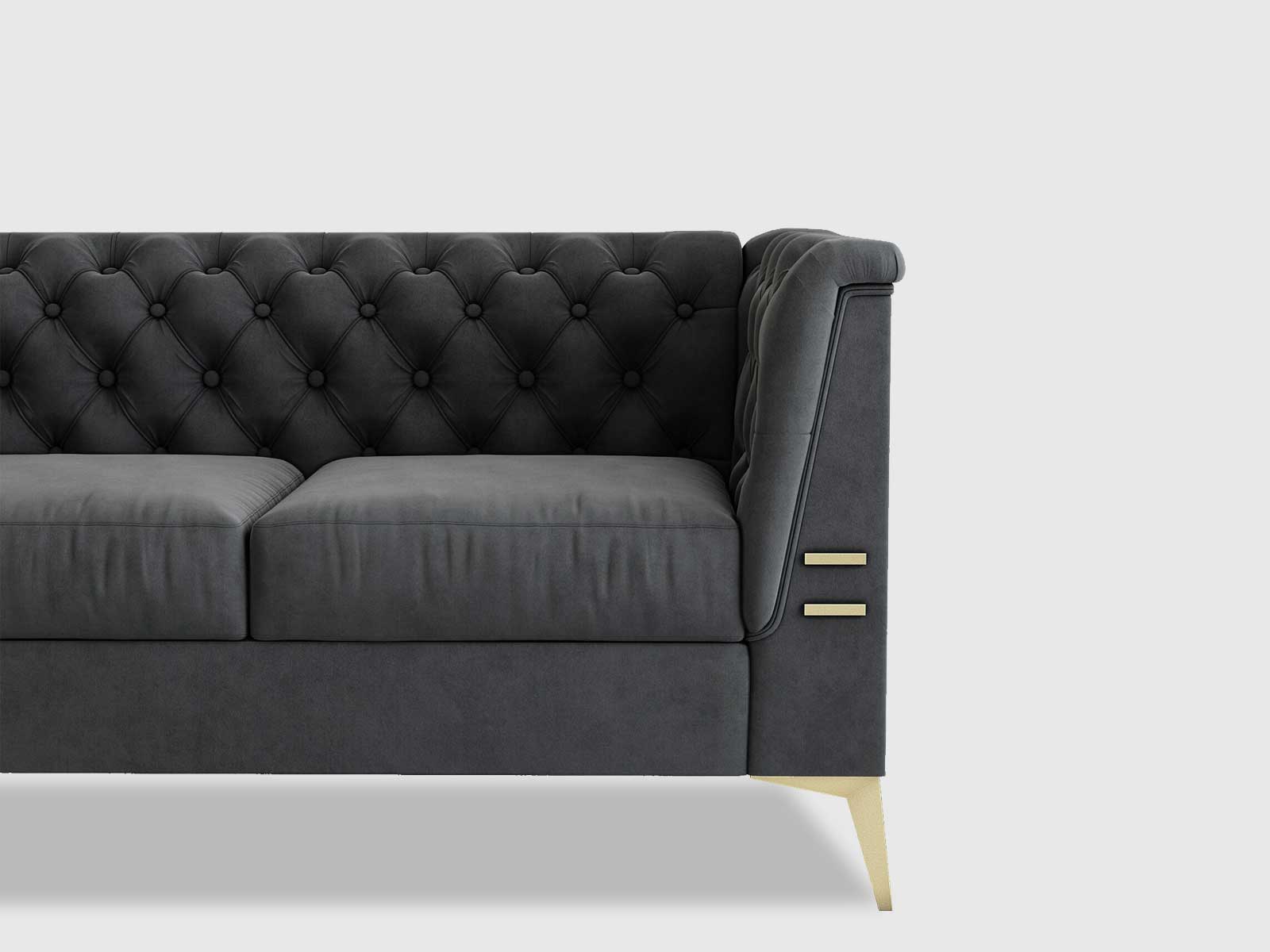 Duraster Chesterfield Premium Fabric Sofa #72 - Image 5