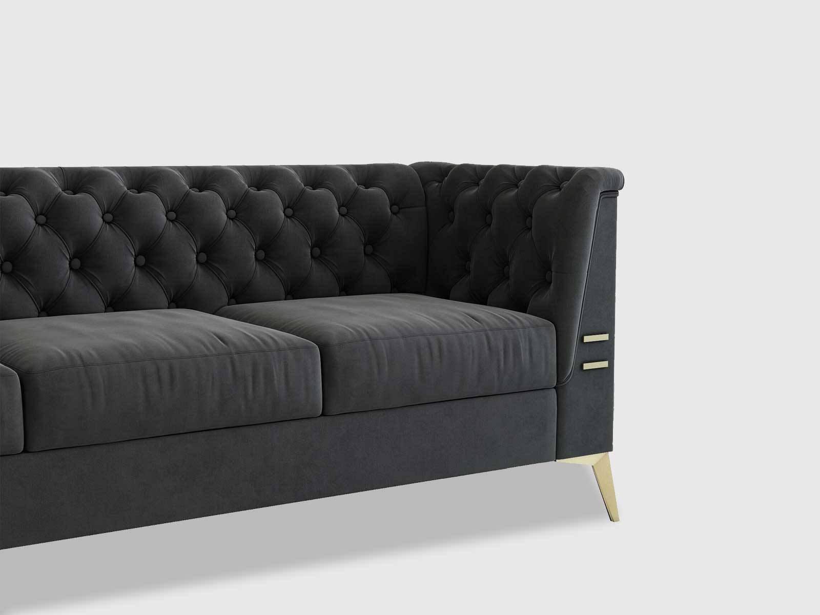 Duraster Chesterfield Premium Fabric Sofa #72 - Image 6