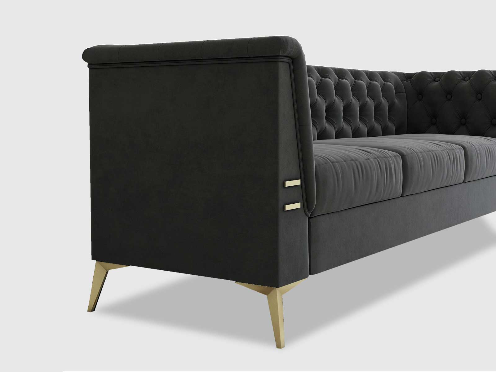 Duraster Chesterfield Premium Fabric Sofa #72 - Image 4