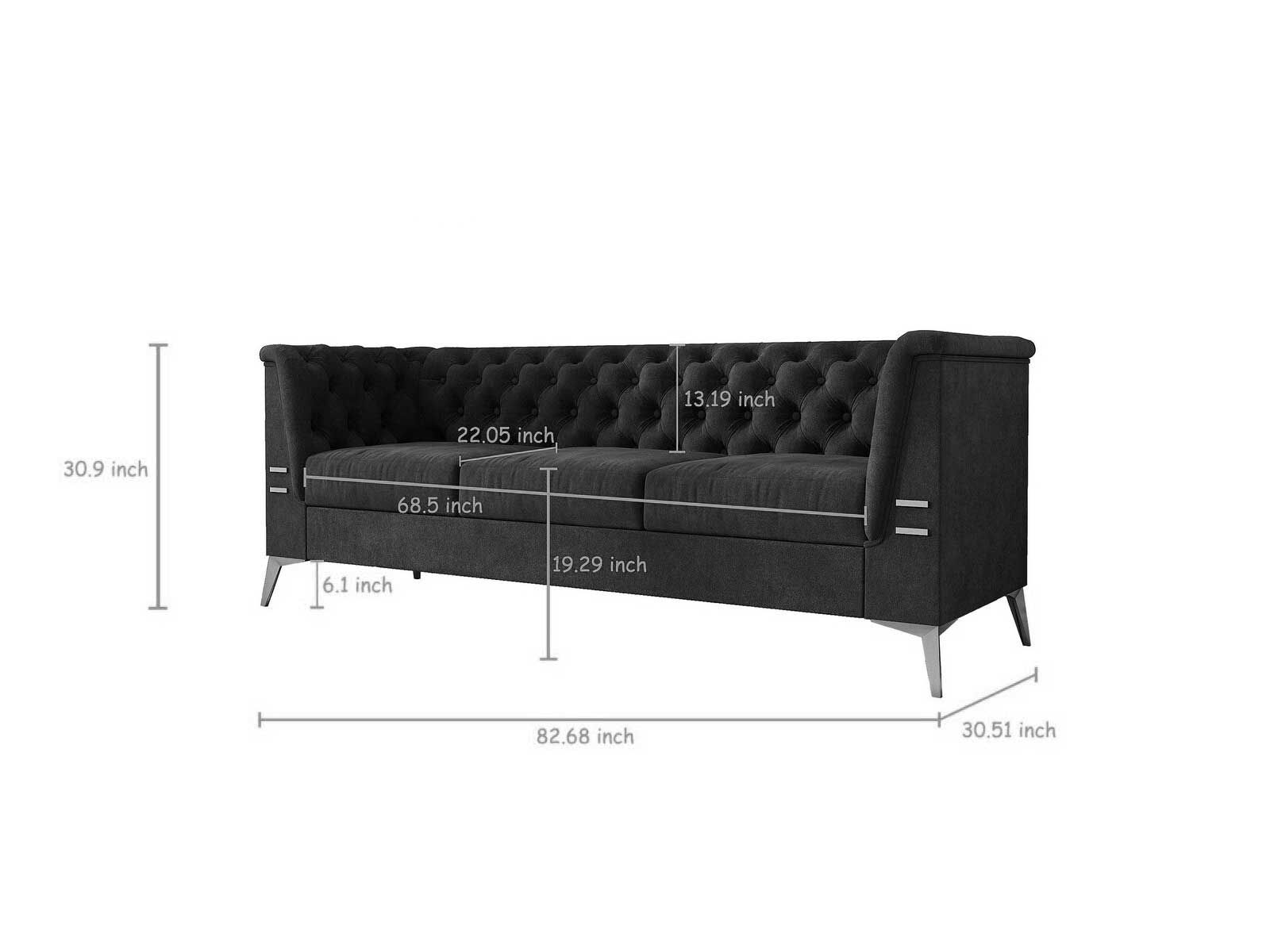 Duraster Chesterfield Premium Fabric Sofa #72 - Image 8