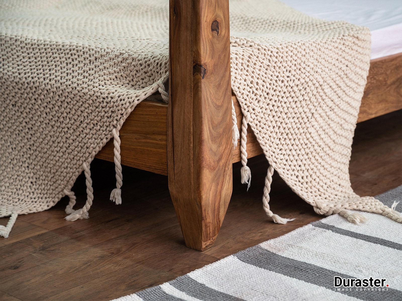 Hawkin Premium Solid Sheesham Wood Four-Poster Bed #3 - Duraster