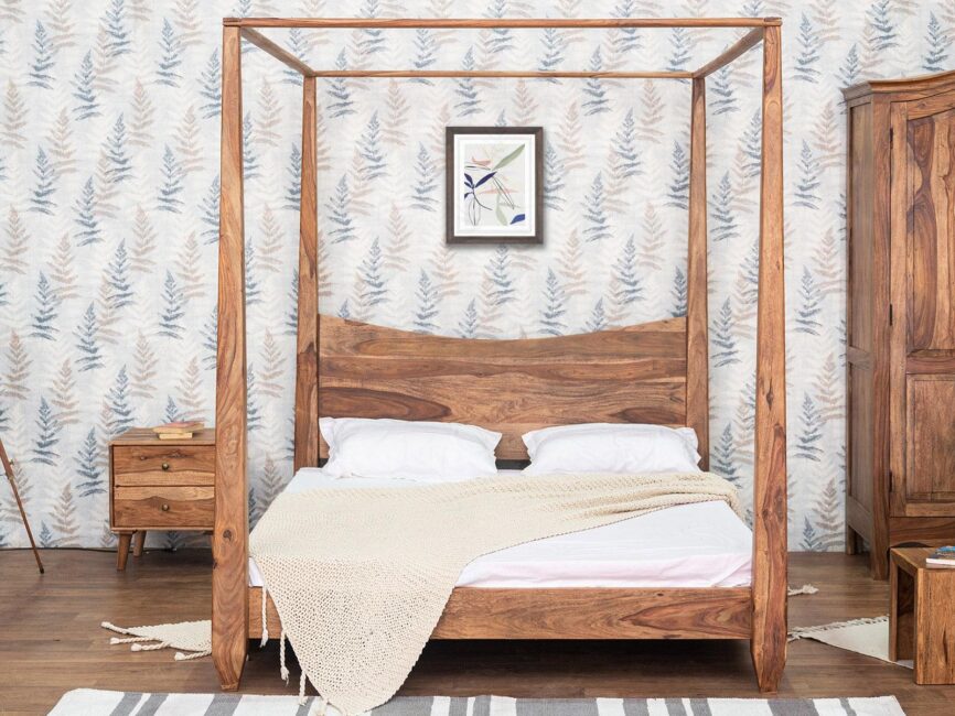 Hawkin Premium Solid Sheesham Wood Four-Poster Bed #3 - Duraster