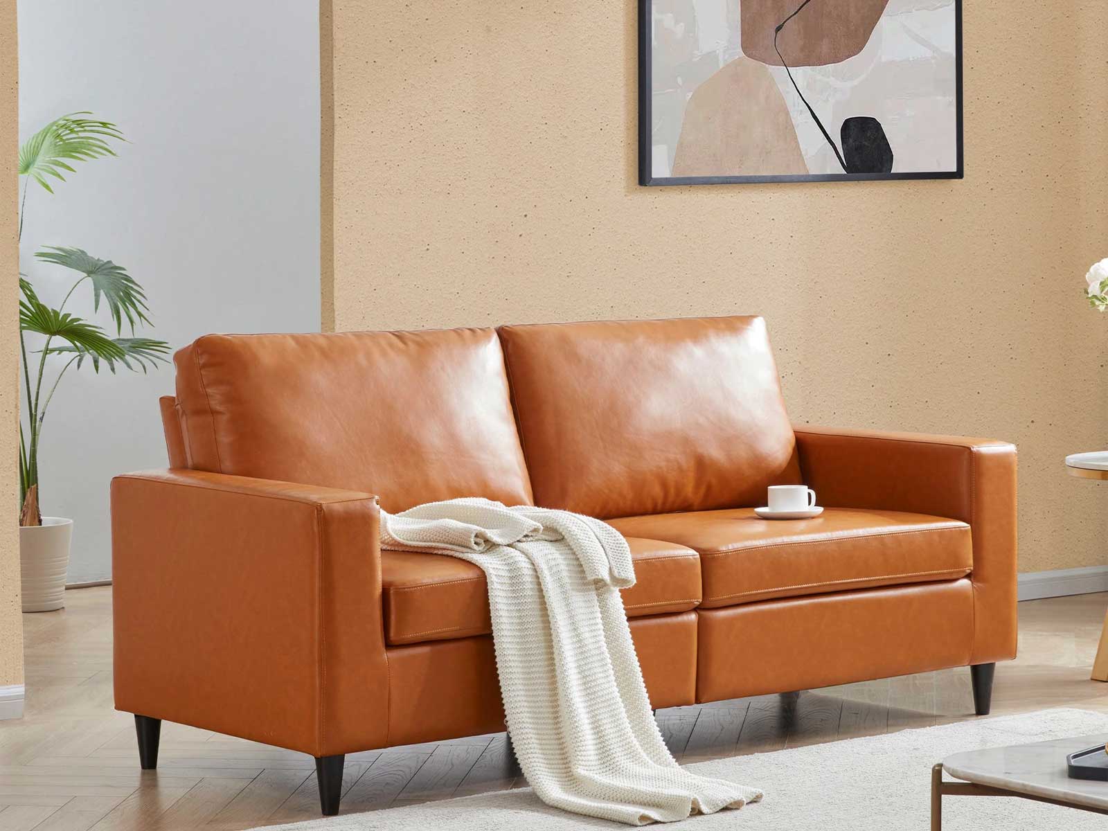 Duraster Premium Modern Two Seater Leather Sofas #82 - Image 2