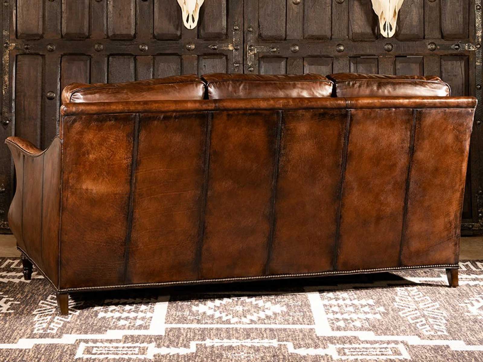 Duraster Three Seater Leather Sofa (Walnut Brown) #6 - Image 2