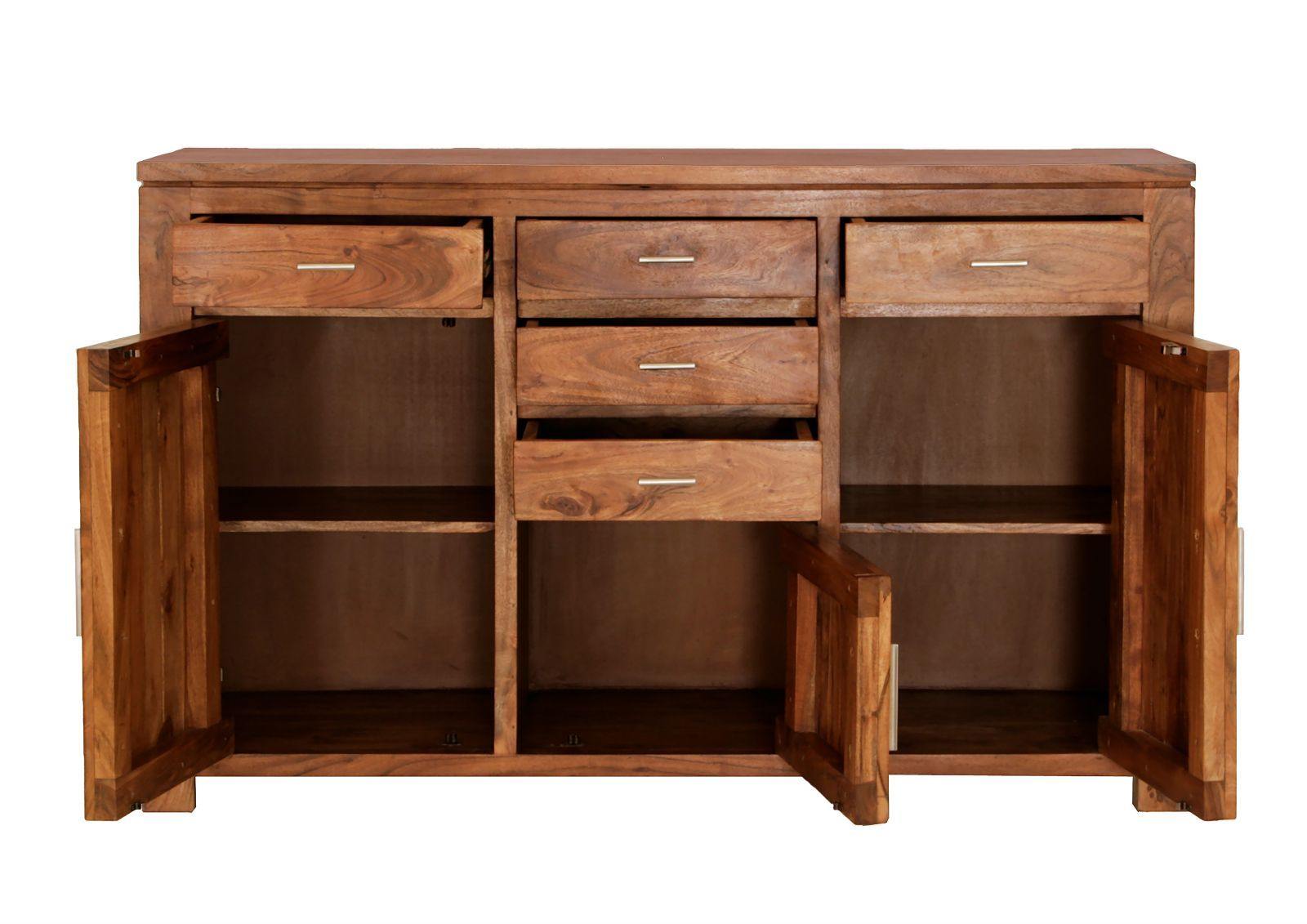 Bison Contemporary Acacia Wood Sideboard Cabinet - Duraster