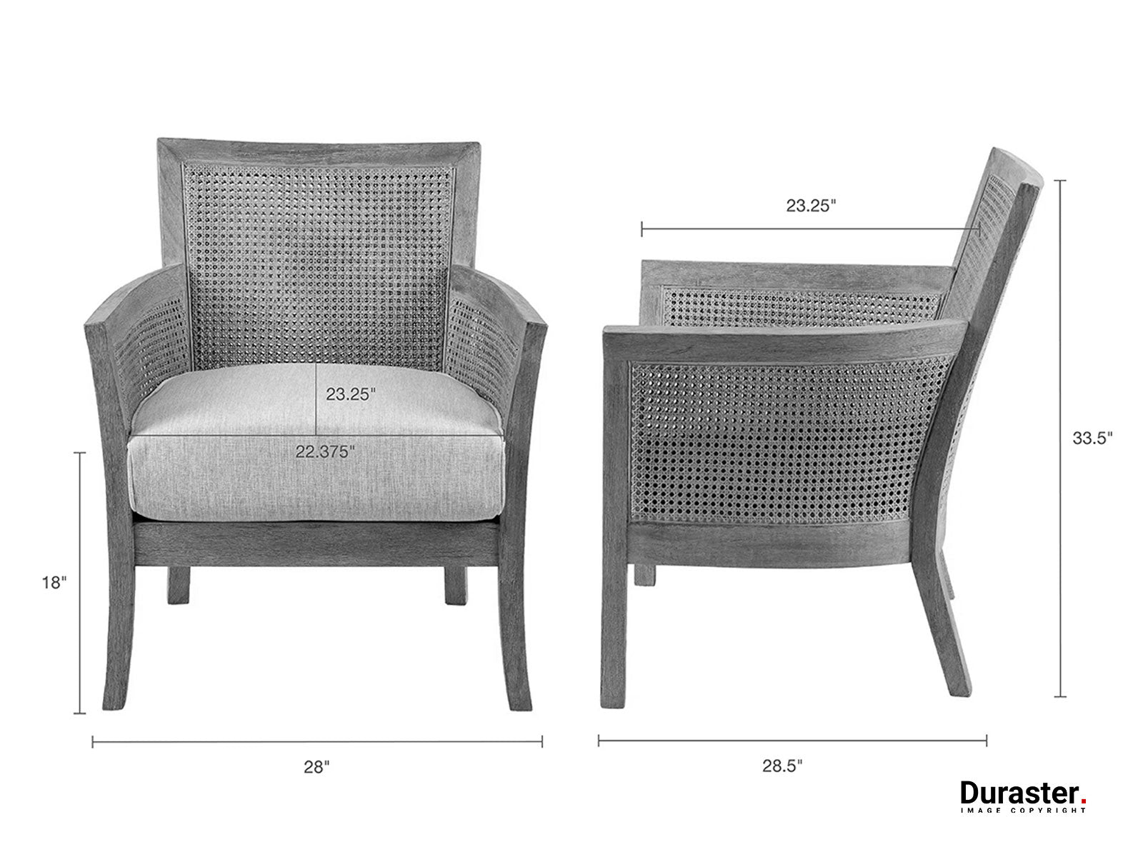 Duraster Elemantary Solid Wood Accent Chair With Cane Work #10 - Image 8