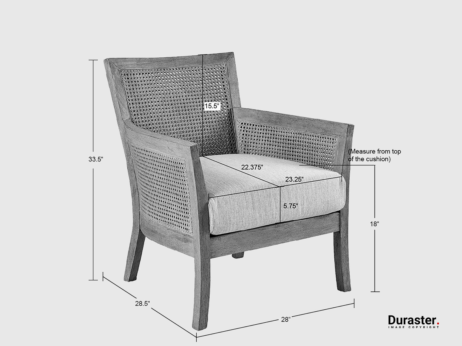 Duraster Elemantary Solid Wood Accent Chair With Cane Work #10 - Image 9