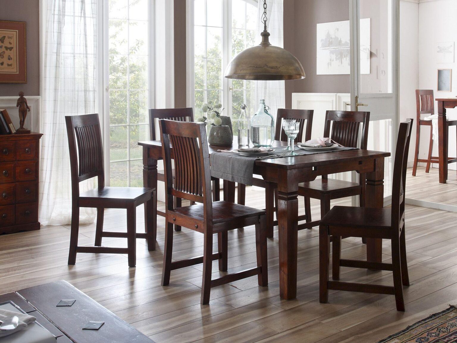 Tuscany Transitional Extendable Sheesham Dining Set (6 Seater) #2 - Duraster