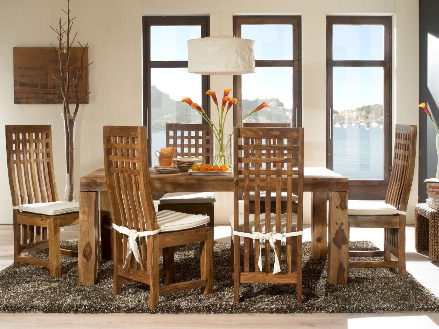 Amber Colonial Style Sheesham 6 Seater Dining Set # 1 - Duraster