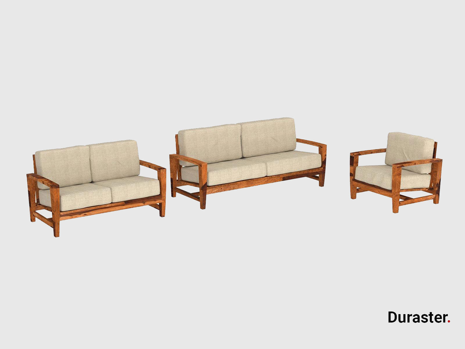 Duraster Marvel Modern Wooden Sofa Set #1 - Image 6