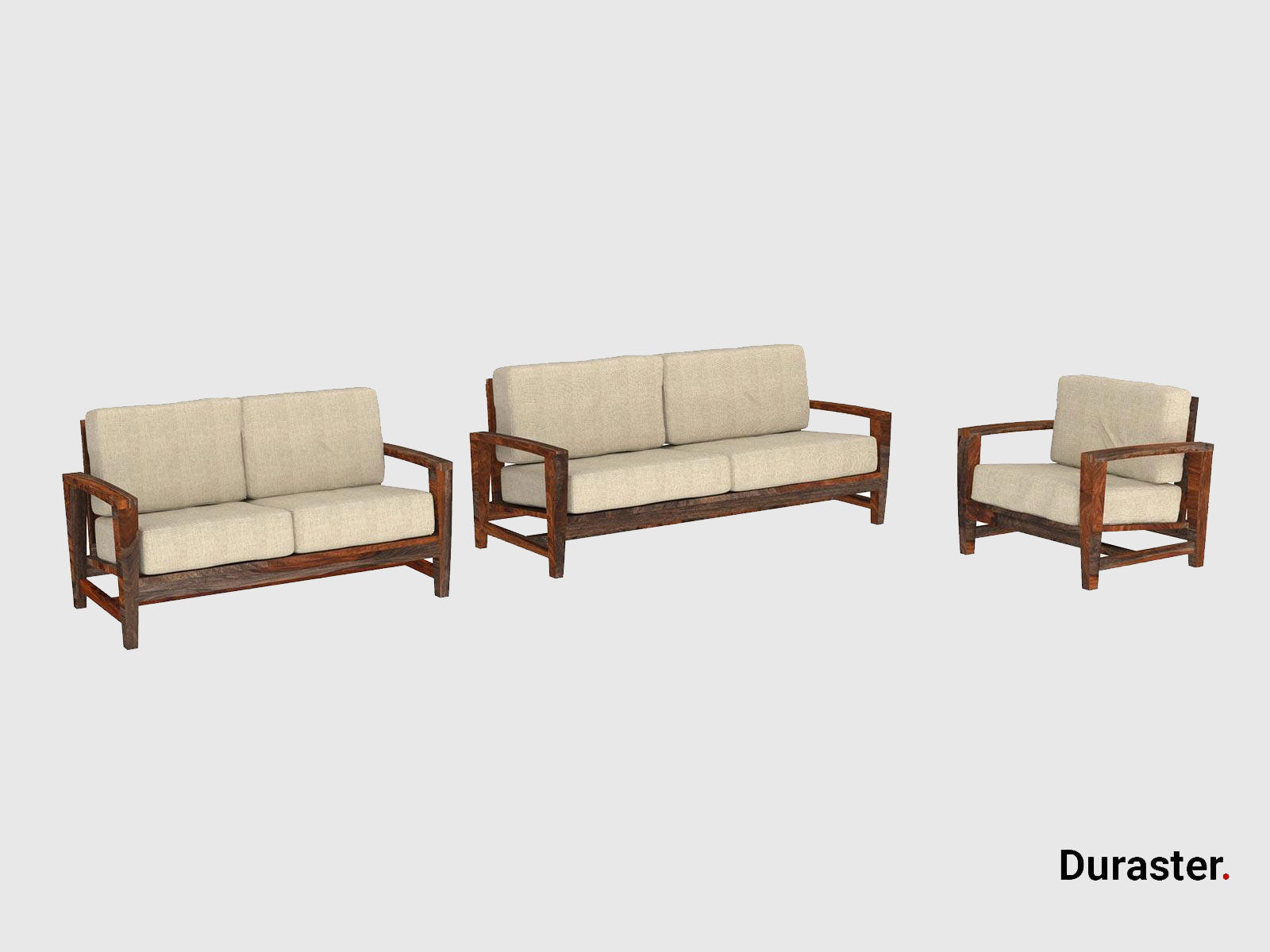 Duraster Marvel Modern Wooden Sofa Set #1 - Image 7