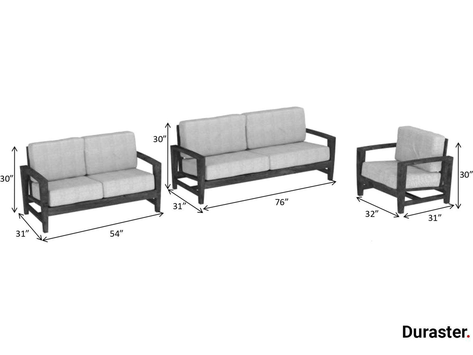 Duraster Marvel Modern Wooden Sofa Set #1 - Image 9