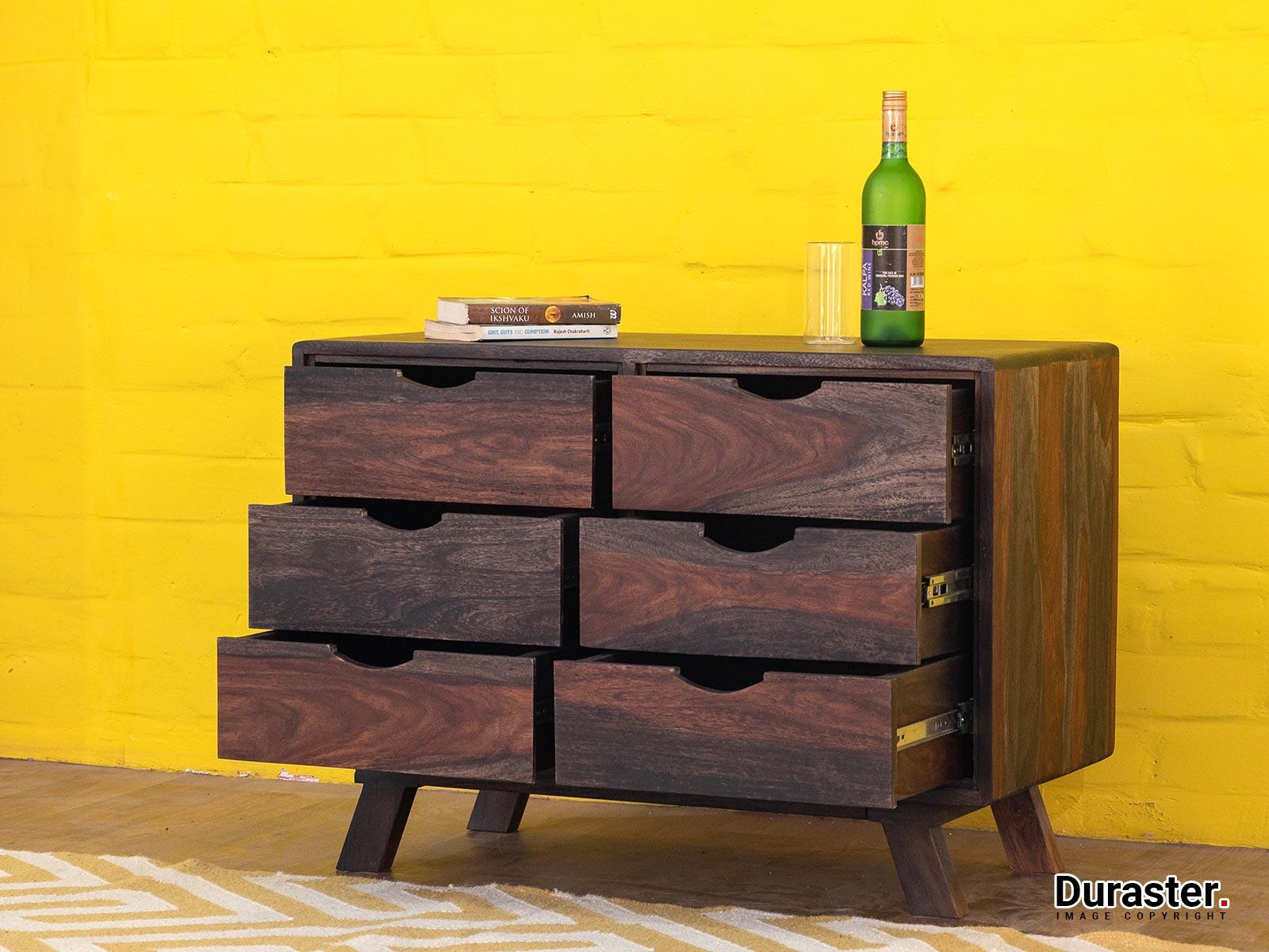 Marvel Modern Sheesham Wood Chest of Drawers Cabinet#1 - Duraster