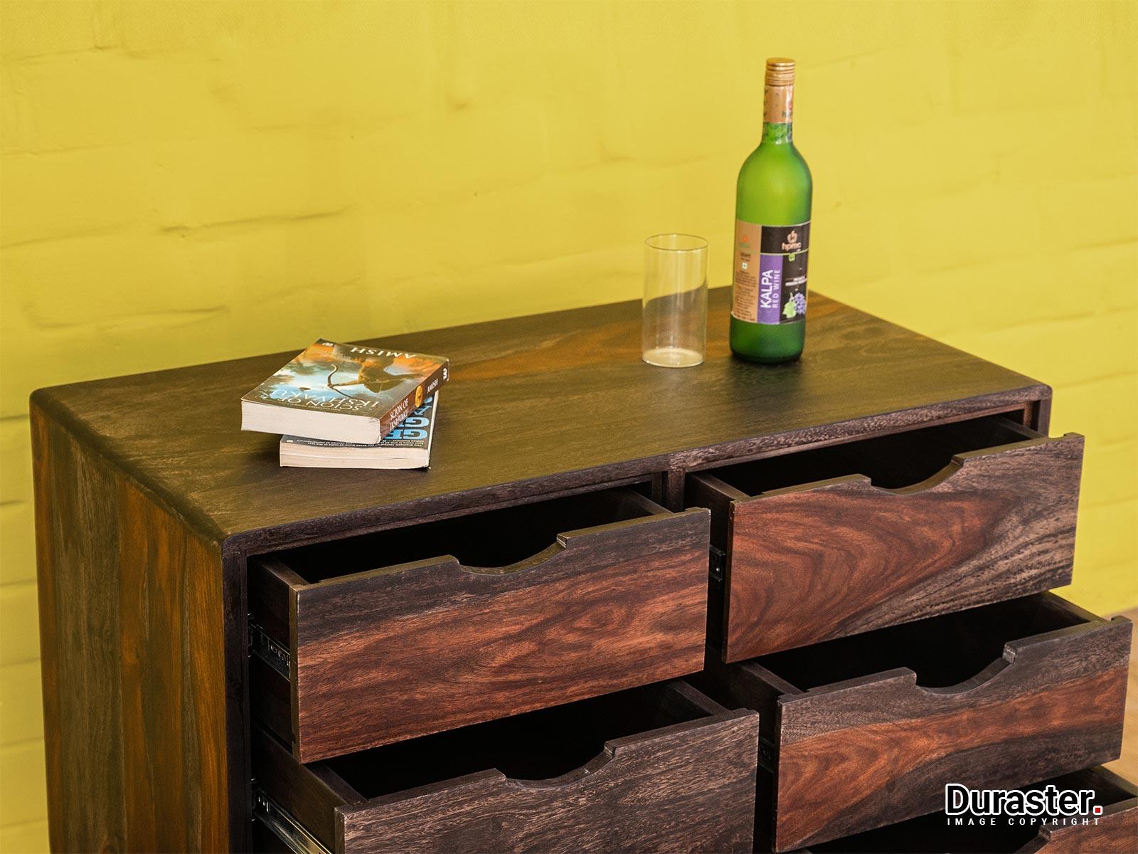 Marvel Modern Sheesham Wood Chest of Drawers Cabinet#1 - Duraster