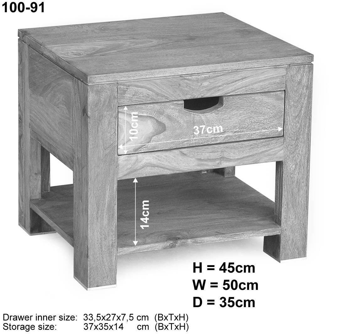 Alpaca Modern Sheesham Wood Bedside Table #1 - Duraster
