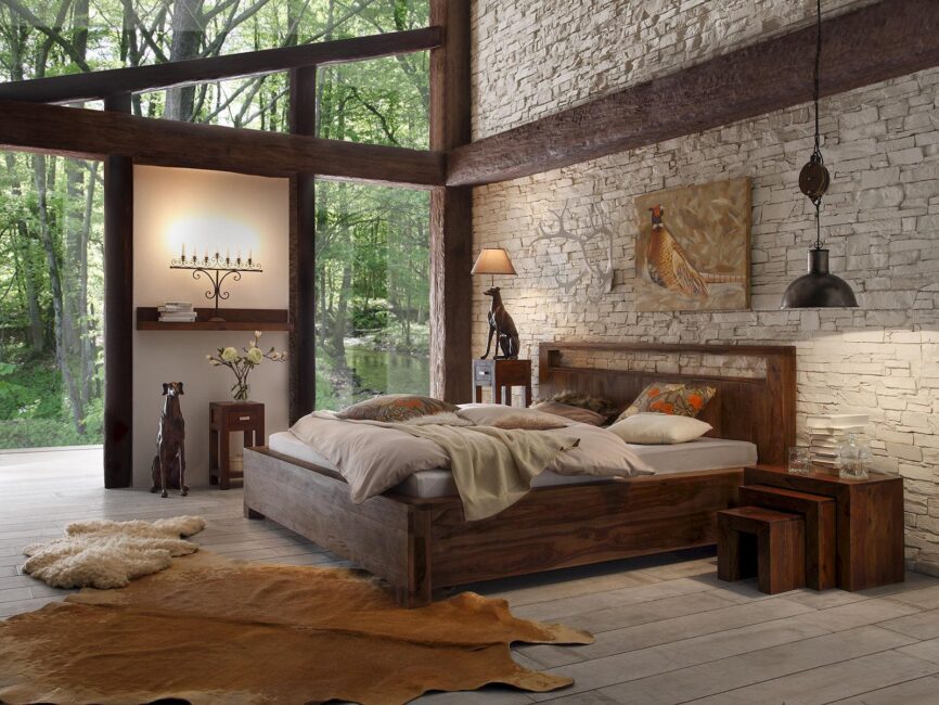 Naily Modern Sheesham wood Storage bed #1 - Duraster