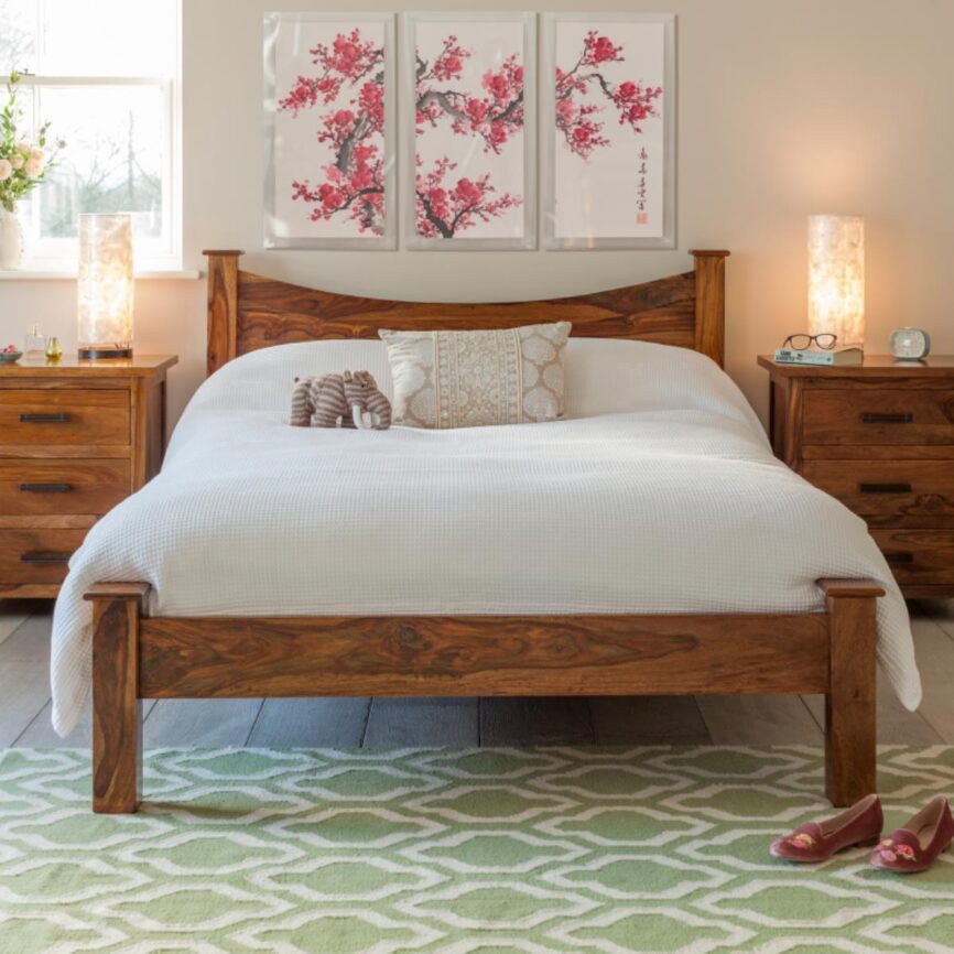 Mehran Contemporary Sheesham Wood Carved Bed #14 - Duraster