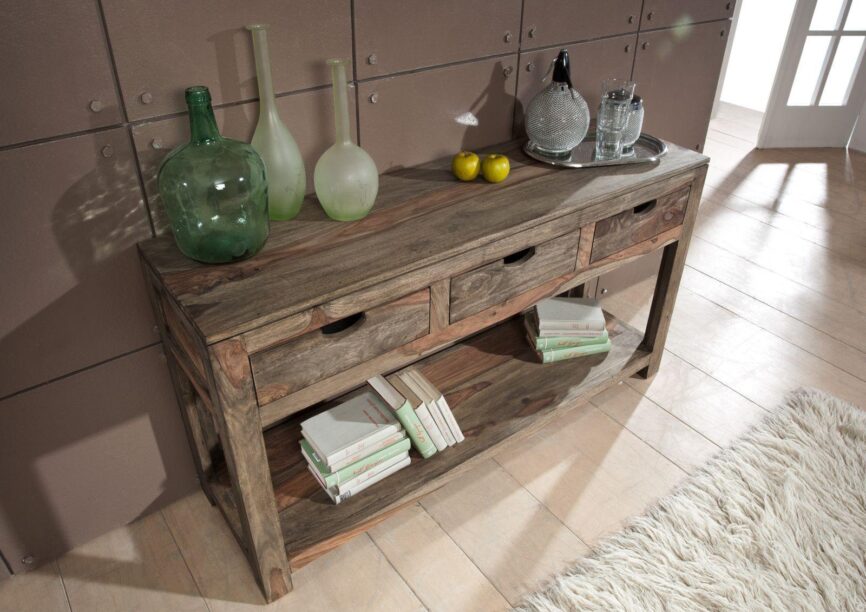 Alpaca Modern Sheesham Wood Console Table - Duraster