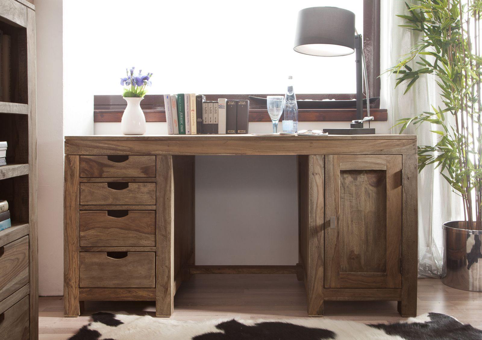 Alpaca Modern Sheesham Study and Computer Desk #2 - Duraster