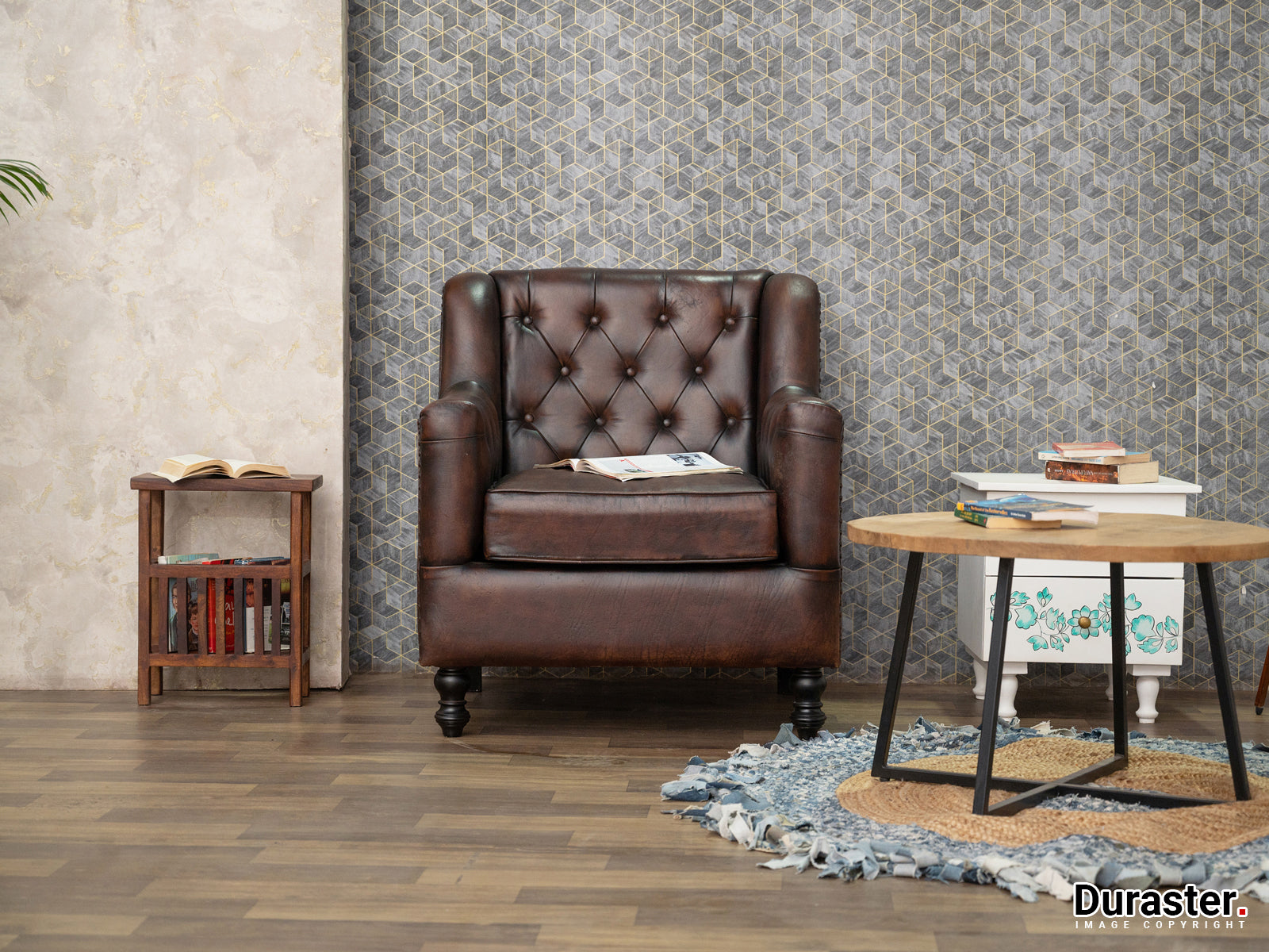 Duraster Chesterfield Colonial Brown One Seater Sofas #13 - Image 2