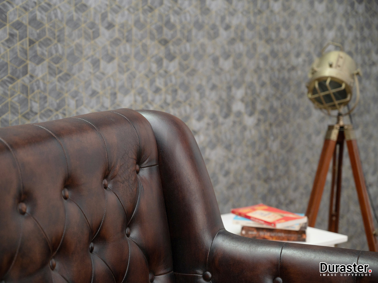 Duraster Chesterfield Colonial Brown Two Seater Sofa #15 - Image 4