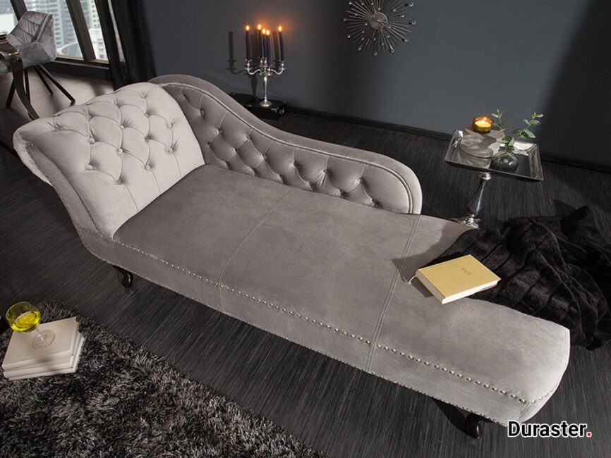 Norwich Vintage Silver Gray Chesterfield Lounge #44 - Duraster