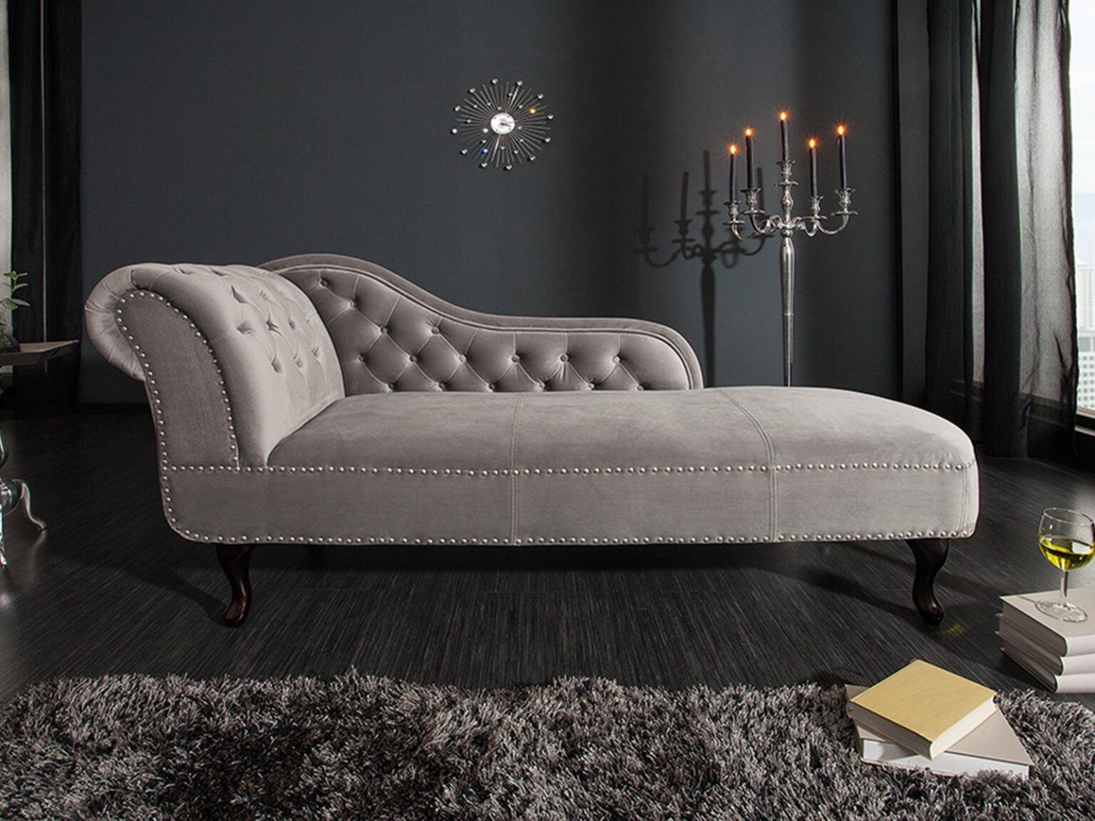 Norwich Vintage Silver Gray Chesterfield Lounge #44 - Duraster