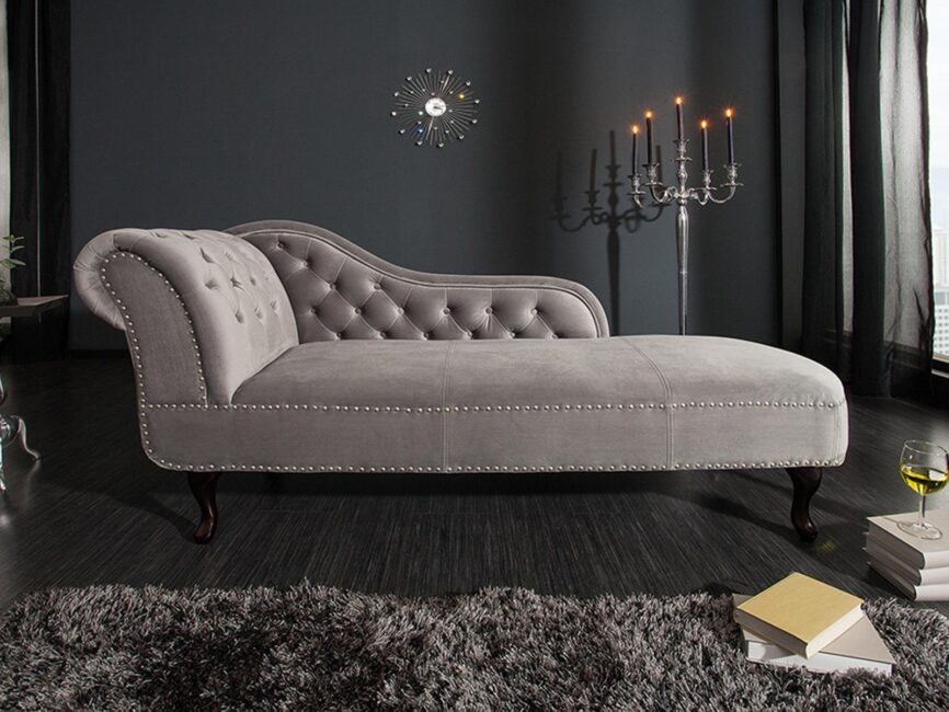 Norwich Vintage Silver Gray Chesterfield Lounge #44 - Duraster