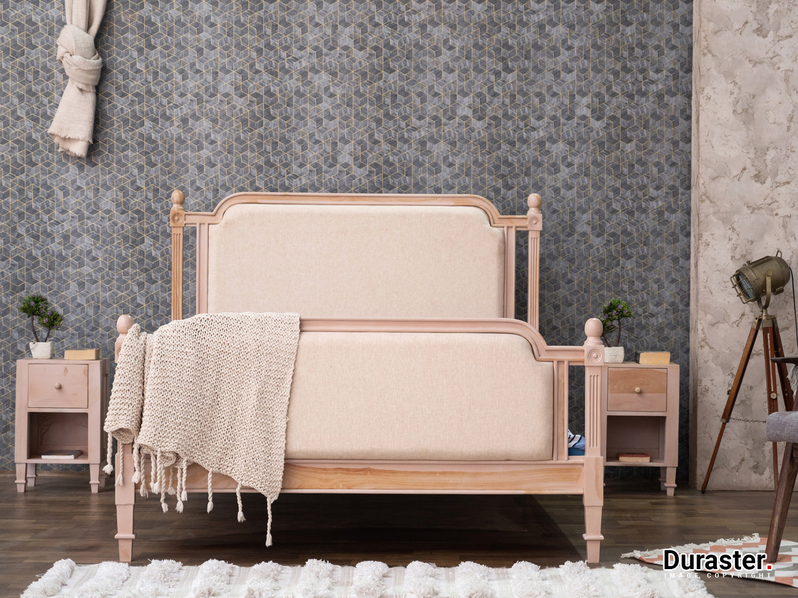 Duraster Novo Premium Sheesham Wood Upholstered Bed #4 - Image 2