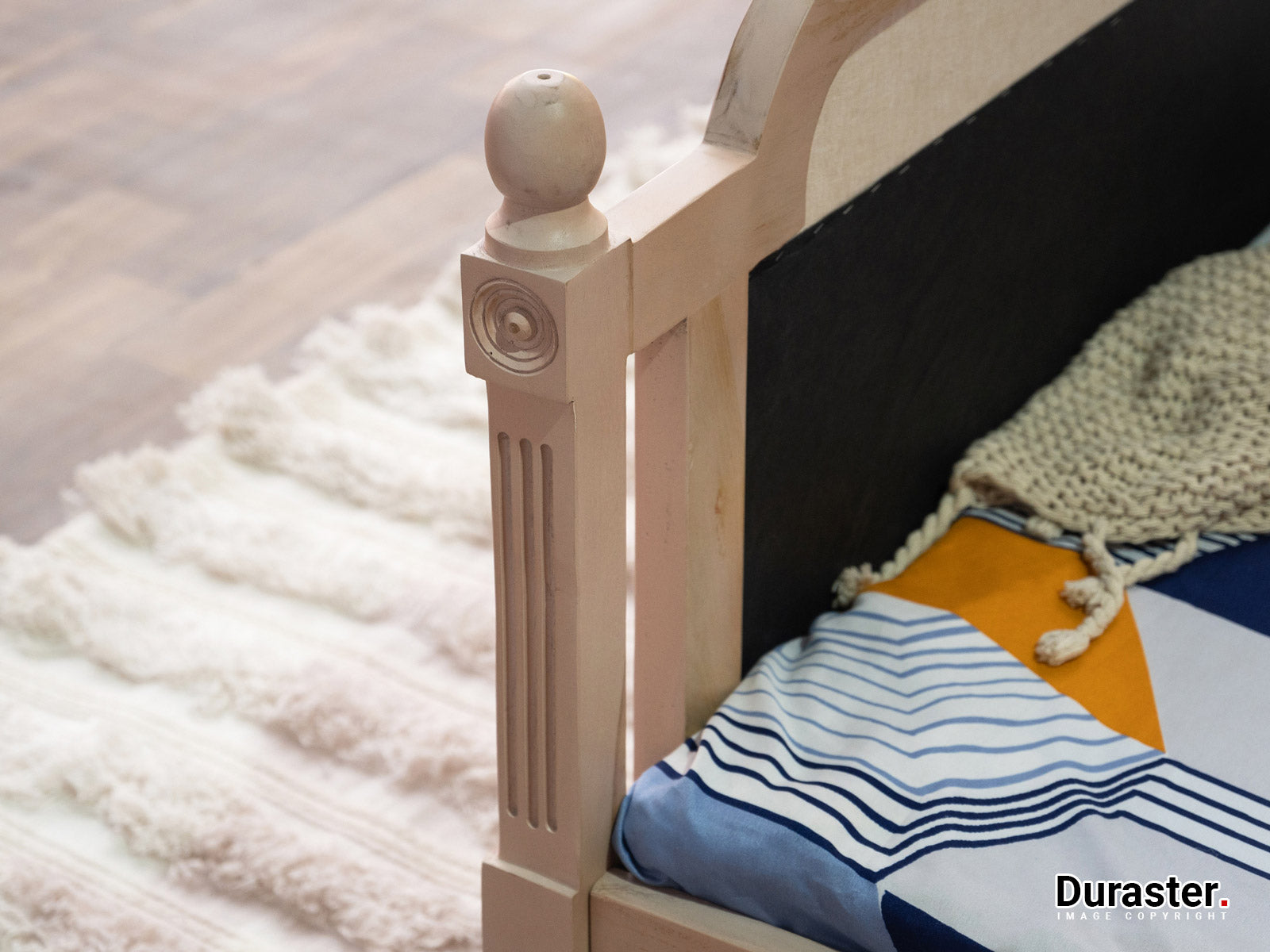 Duraster Novo Premium Sheesham Wood Upholstered Bed #4 - Image 5