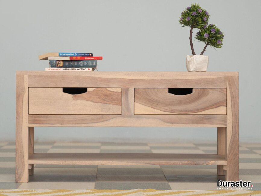 Novo Modern Sheesham wood 2 drawer bedside # 1 - Duraster