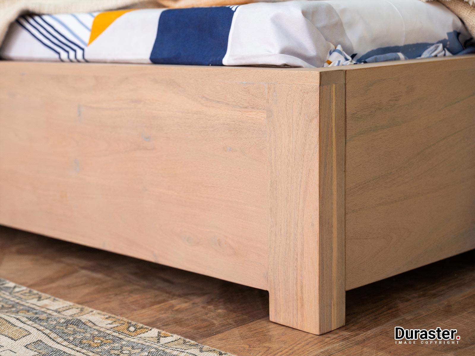 Novo Modern Sheesham Wood Single Bed With Storage #2 (36" x 72") - Duraster