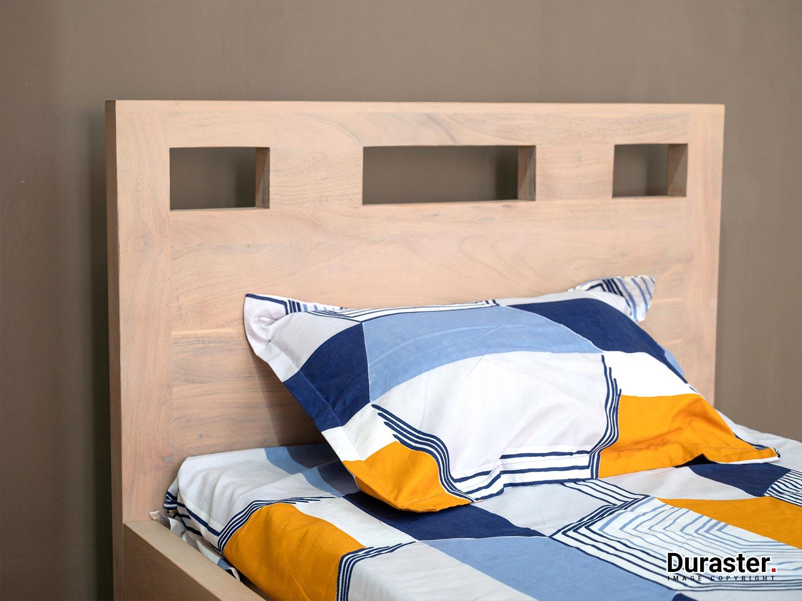 Novo Modern Sheesham Wood Single Bed With Storage #2 (36" x 72") - Duraster