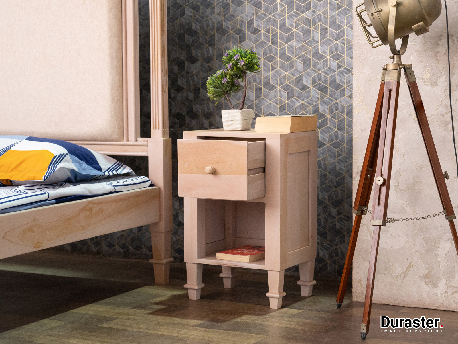 Duraster Novo Solid Sheesham Wood Bedside Table #1 - Image 2