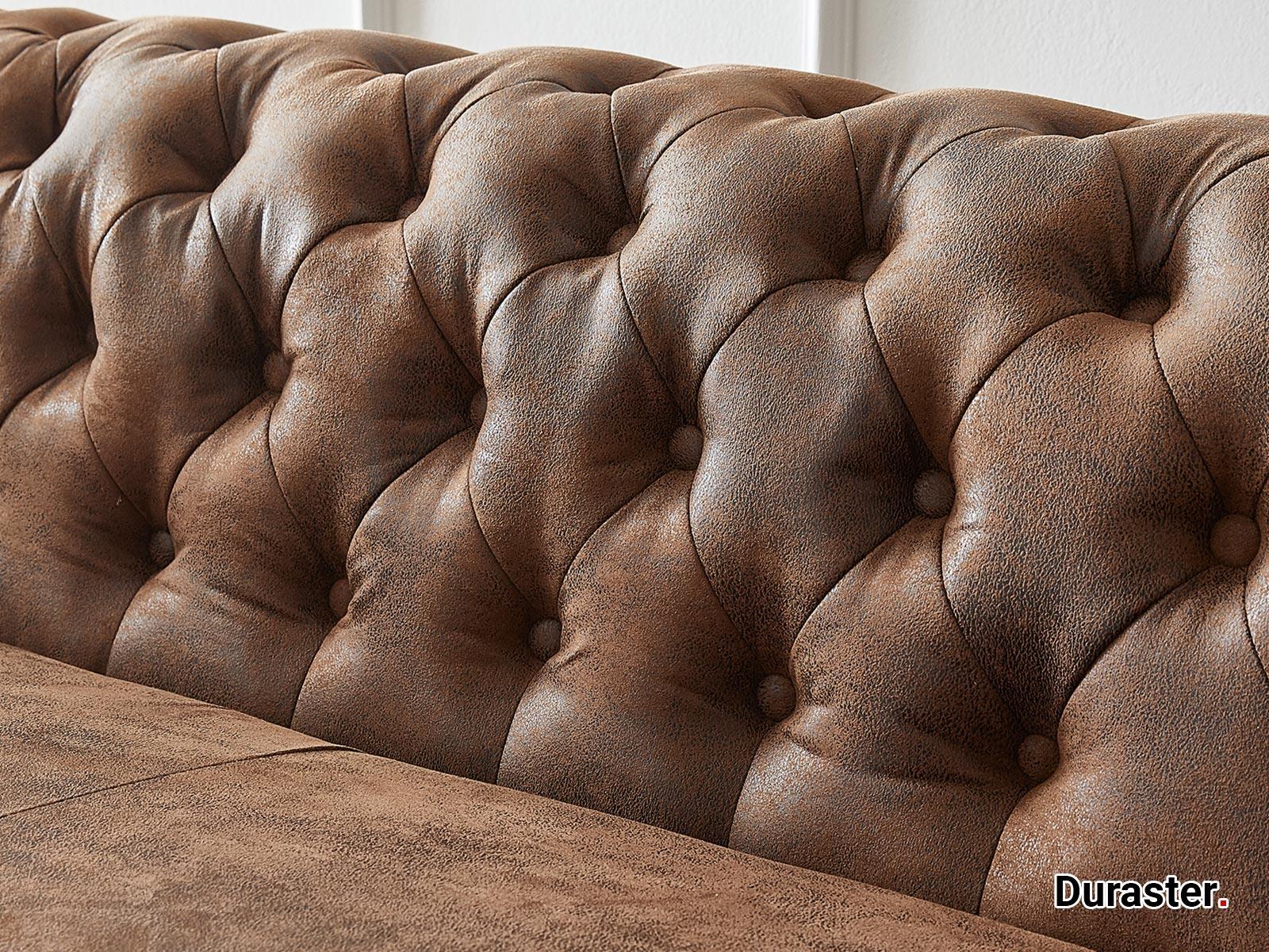 Norwich Vintage Chesterfield Brown Ottoman Left #20 - Duraster