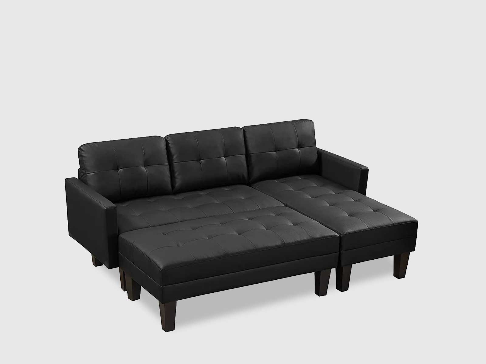 Duraster Chesterfield Vintage Leather Sofa Cum Bed #81 - Image 4