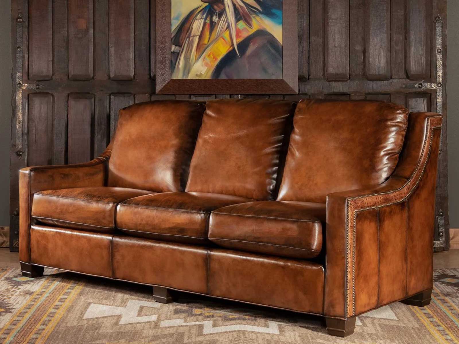 Duraster Three Seater Leather Sofa (Coffee Brown) #5 - Image 2