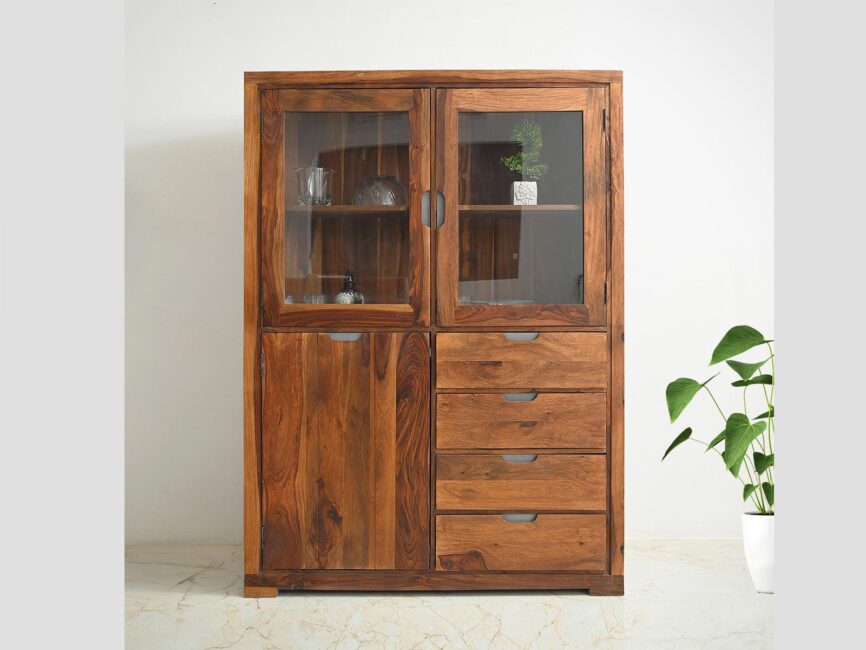 Raygoor Modern Sheesham Wood Display Cabinet #1 - Duraster
