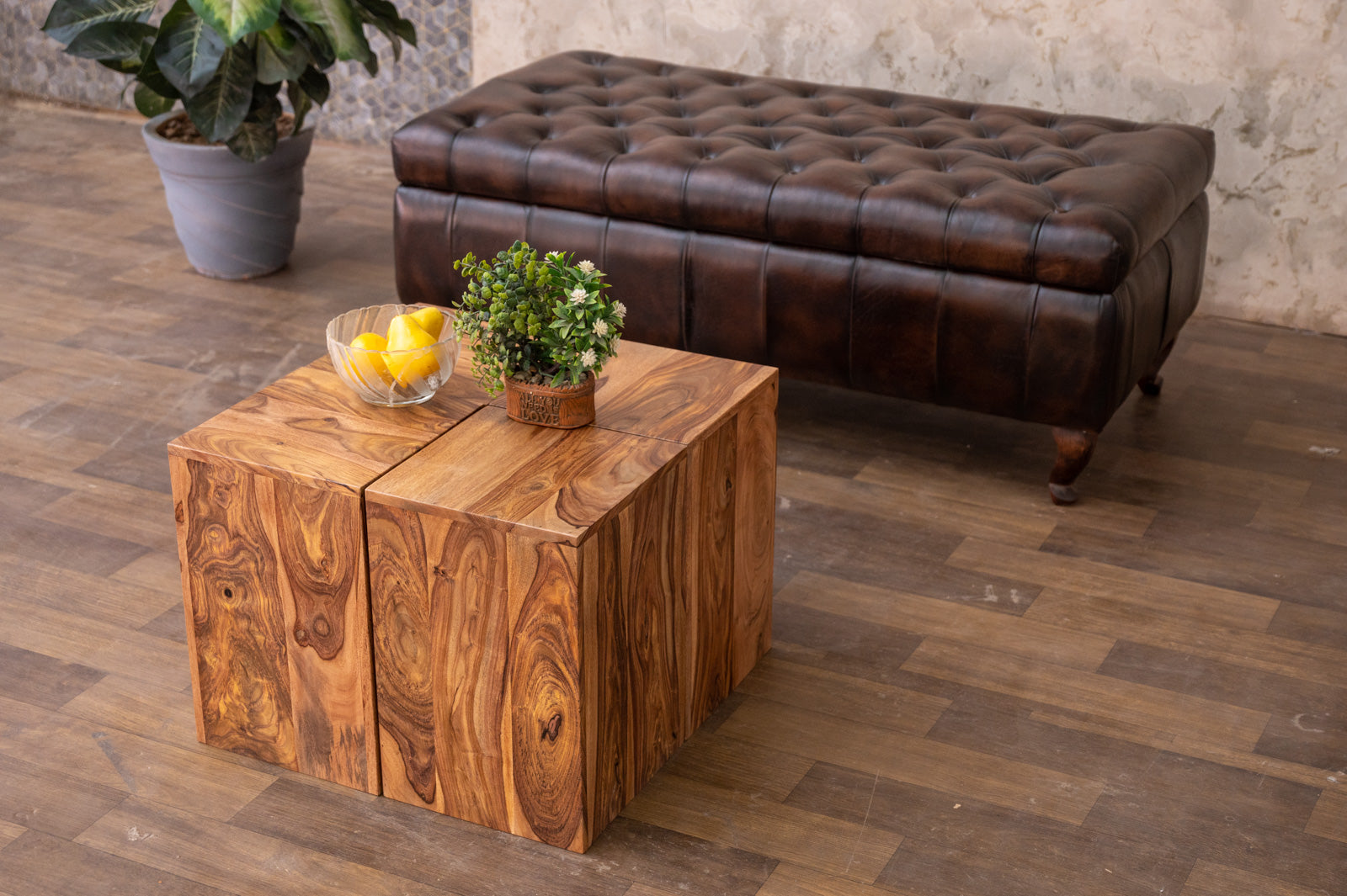 Duraster Hawkin Sheesham Wood Set of Coffee Table #4 - Image 2