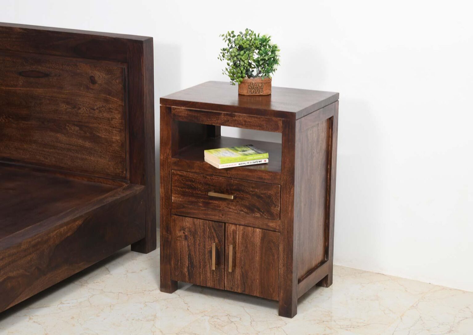 Gangaur Modern Acacia Wood Dresser with Storage#1 - Duraster