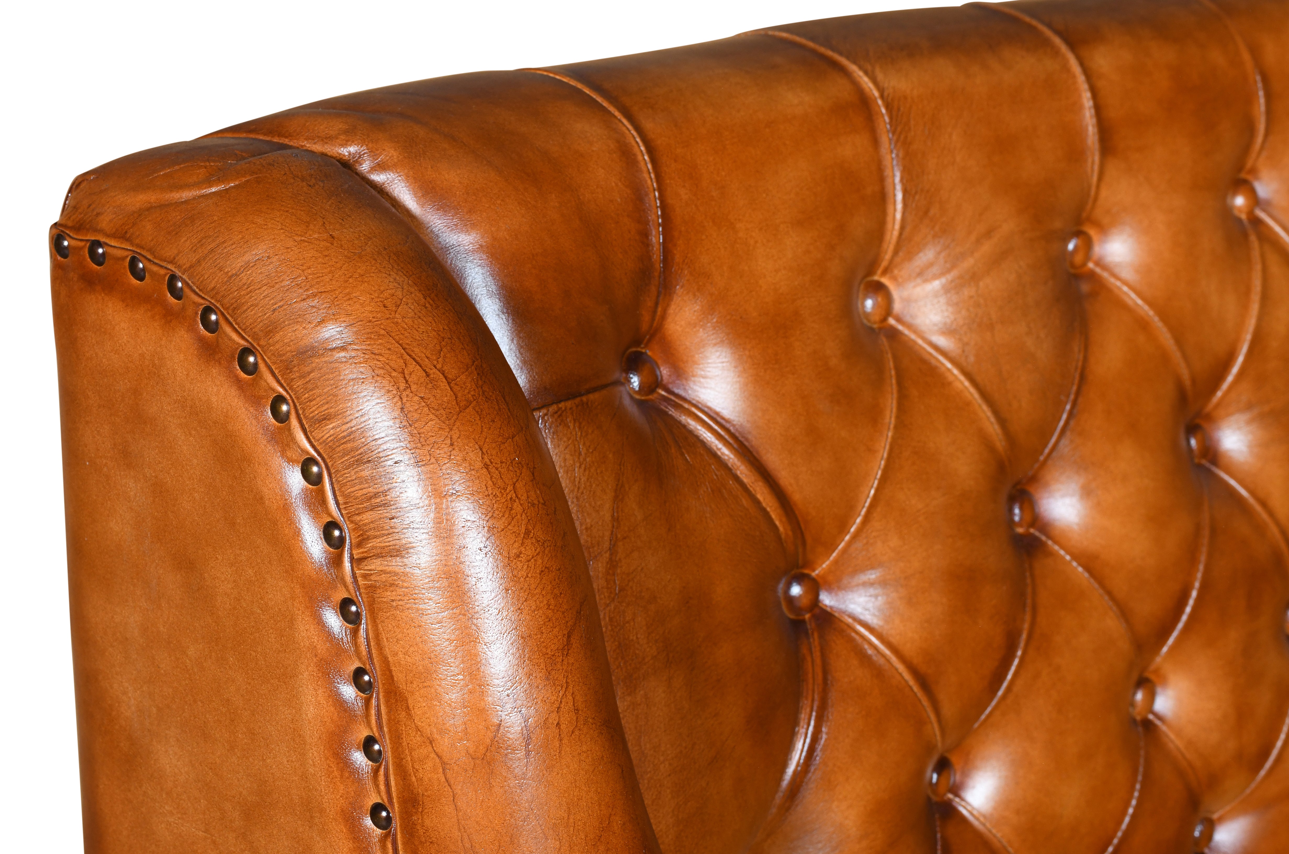 Duraster Chesterfield Colonial Vintage Brown Three Seater Sofas #99 - Image 3