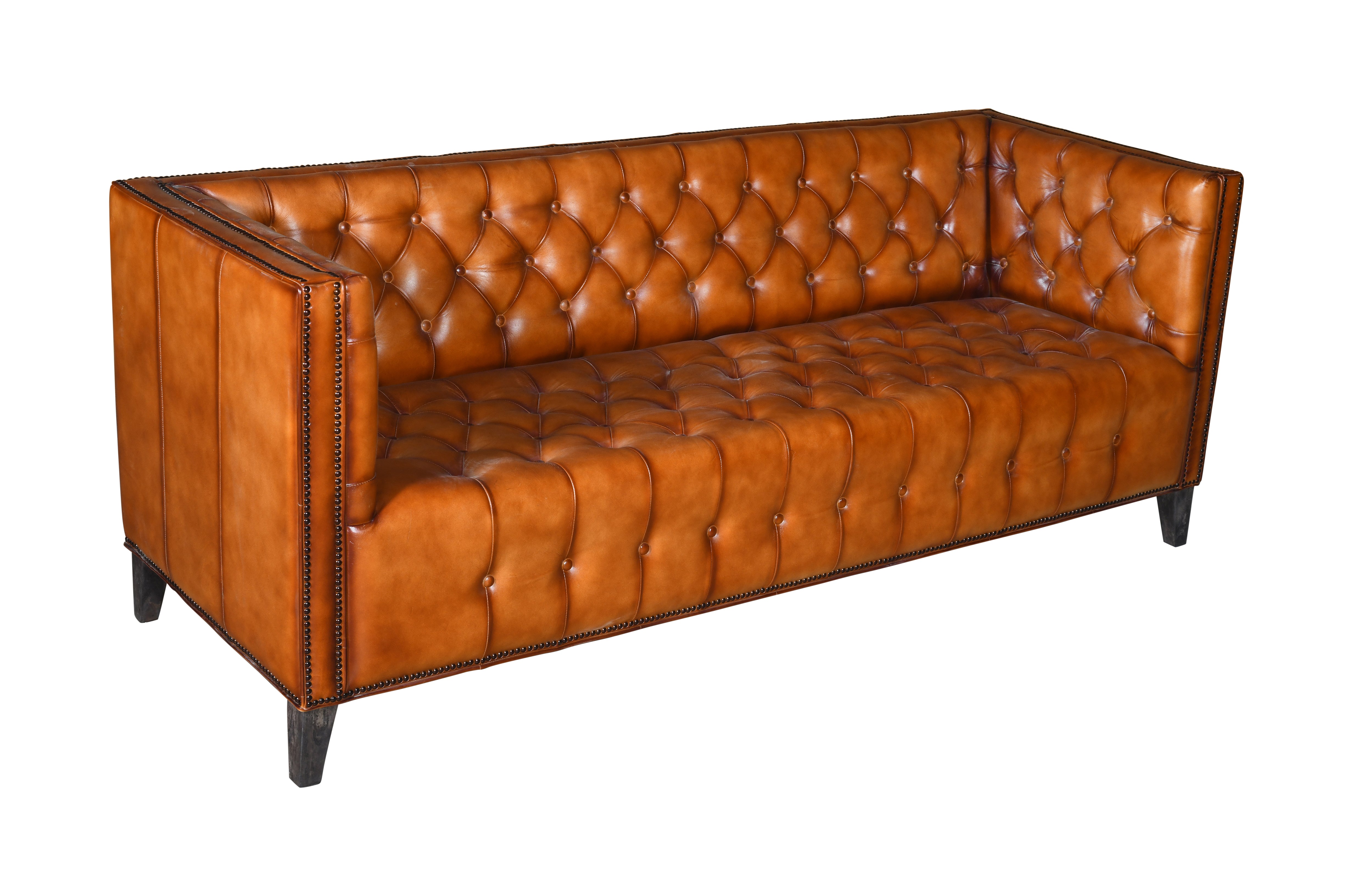 Duraster Chesterfield Traditional Three Seater Sofa (Vintage Brown) #100 - Image 4