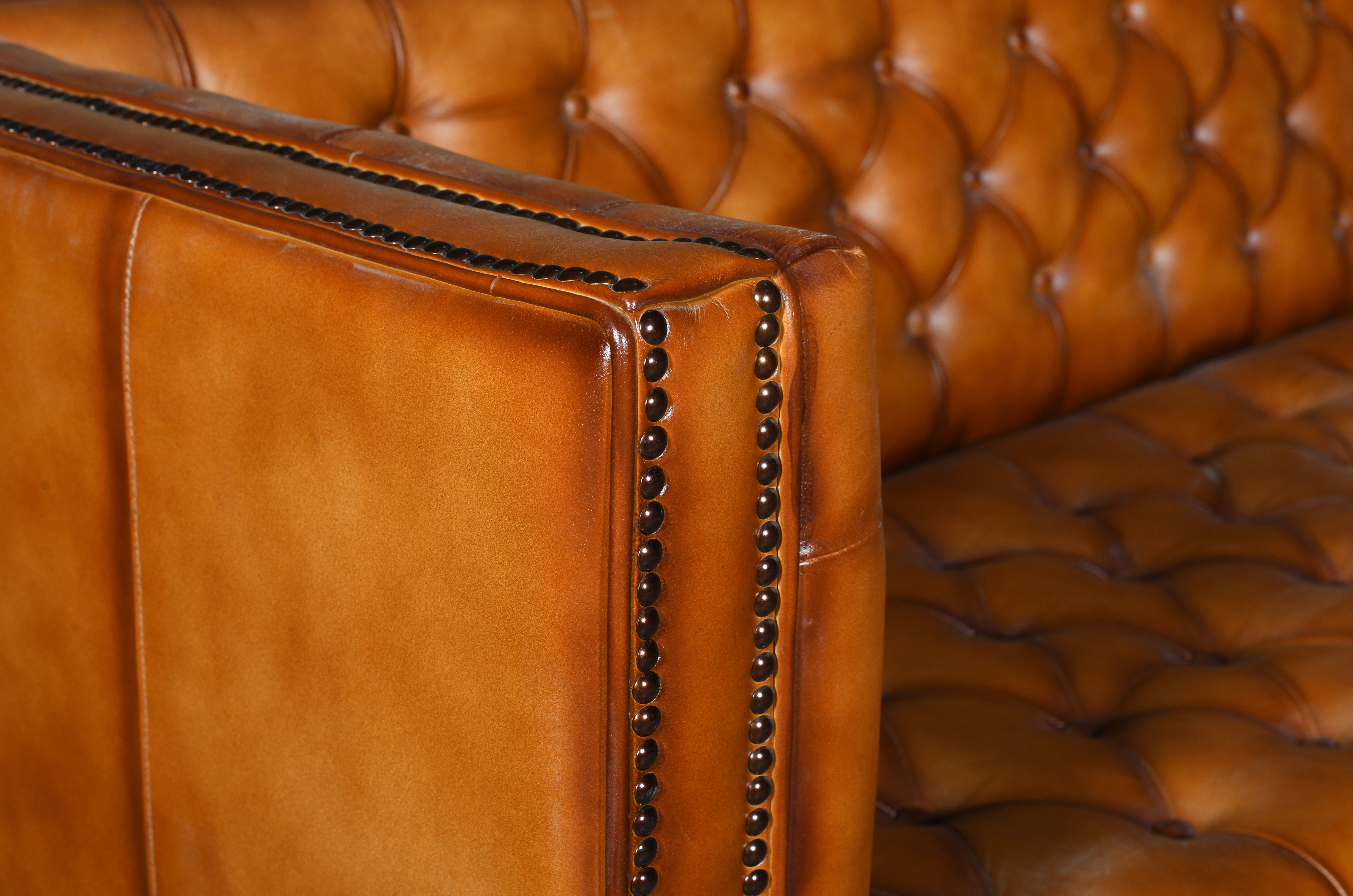 Duraster Chesterfield Traditional Three Seater Sofa (Vintage Brown) #100 - Image 3
